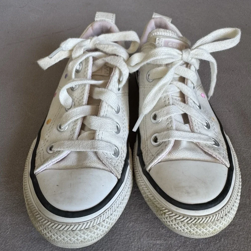 Size 11c - Converse CTAS Madison OX Vintage White/Multi Girl's Low Top Sneakers